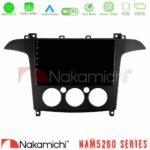 Nakamichi NAM5260 Series 4Core Android12 4+64GB Ford S-Max 2006-2008 (manual A/C) Navigation Multimedia Tablet 9" Με Carplay & Android Auto