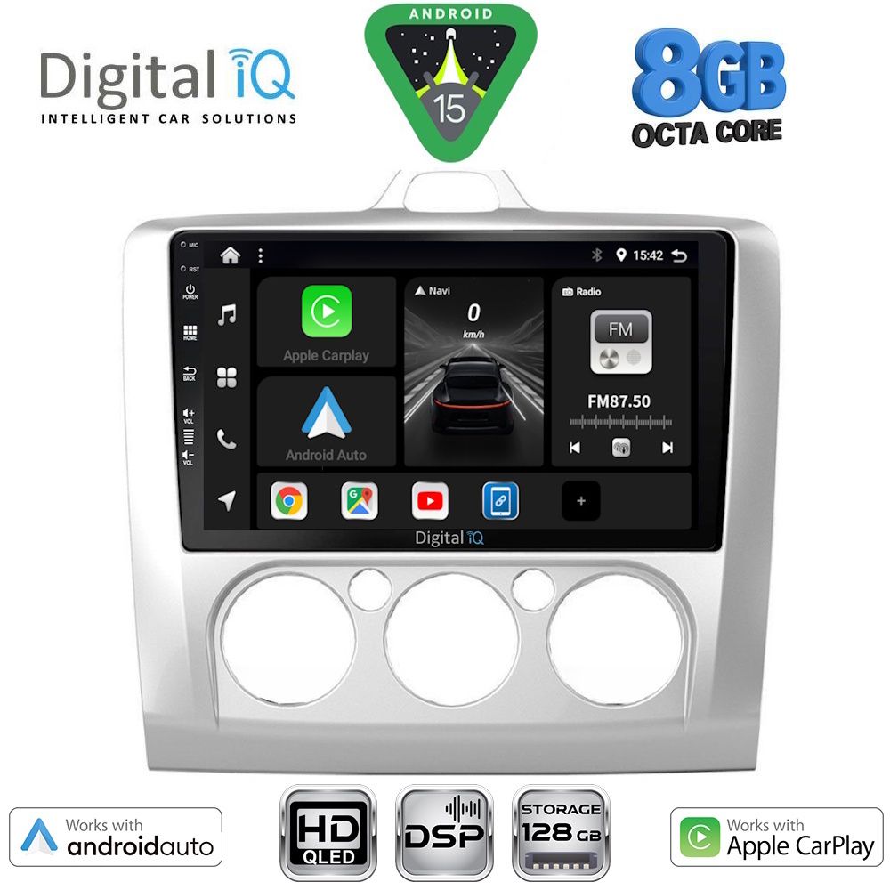 BXF7156AC_15 DIGITAL IQ BXF 18156SL_CPAA A/C (9inc) MULTIMEDIA TABLET for FORD FOCUS mod. 2005-2012 (SILVER) - Image 1