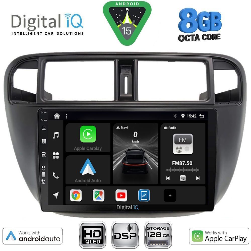 BXF7186_15 DIGITAL IQ BXF 7186_CPAA A/C (9inc) MULTIMEDIA TABLET for HONDA CIVIC mod. 1995-2001 - Image 1