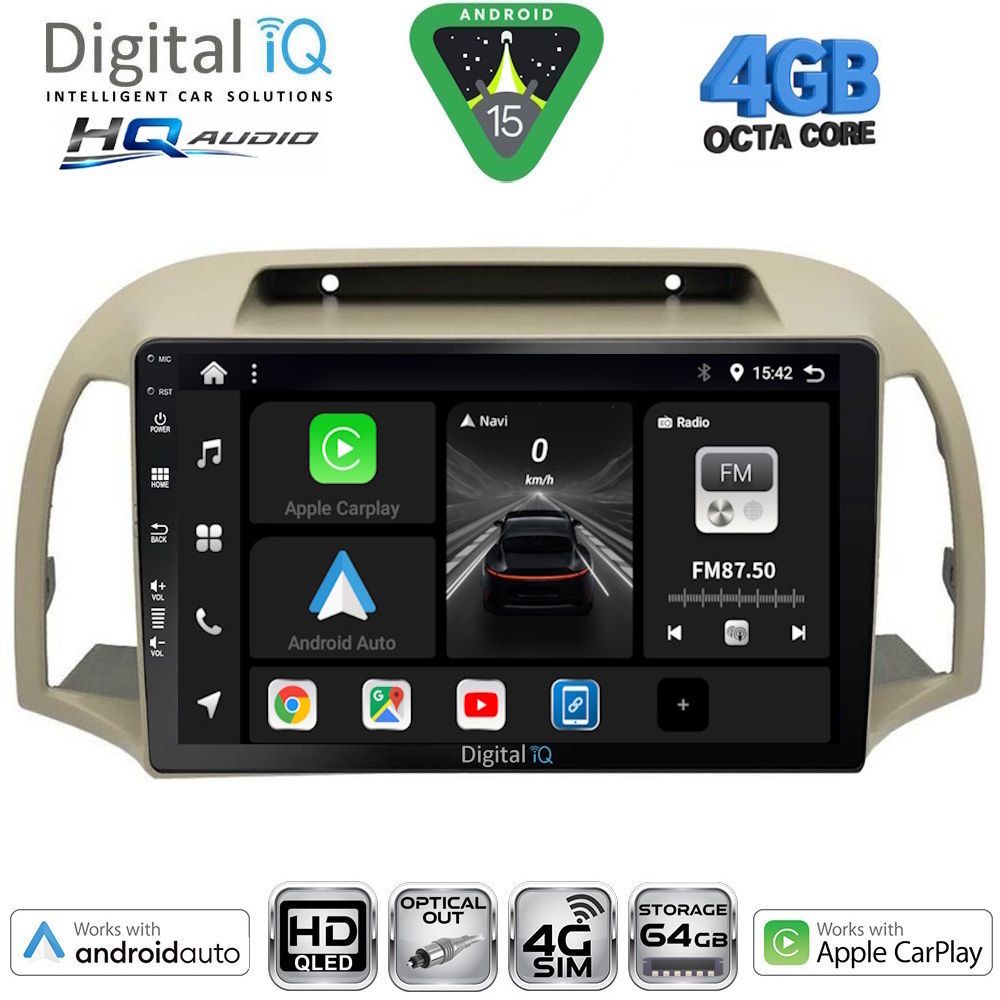 BXK19457BG-15 DIGITAL IQ BXK 19457BG_CPAA (9inc) MULTIMEDIA TABLET for NISSAN MICRA K12 mod. 2002-2010 (BEIGE) - Image 1