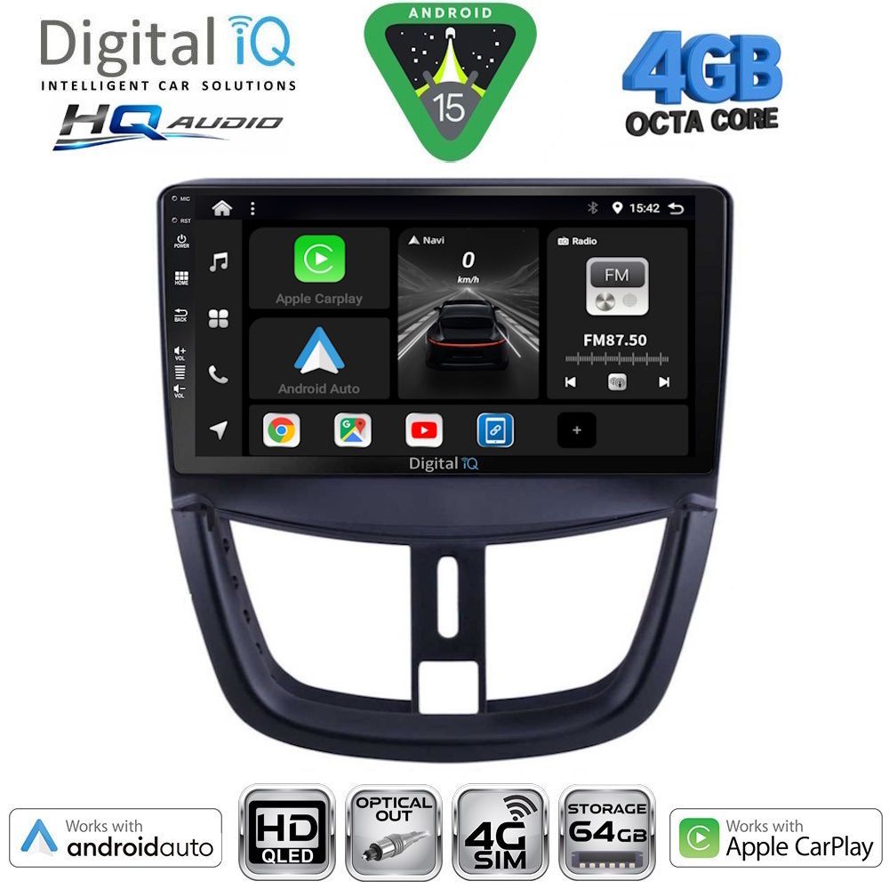 BXK19507-15 DIGITAL IQ BXK 19507_CPAA (9inc) MULTIMEDIA TABLET for PEUGEOT 207 mod. 2007-2014 - Image 1