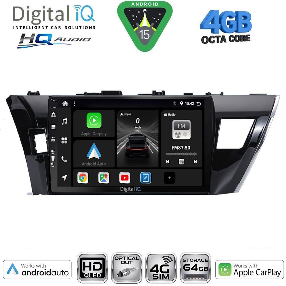 BXK19714SM-15 DIGITAL IQ BXK 19714SM_CPAA (10inc) MULTIMEDIA TABLET for TOYOTA COROLLA mod. 2013-2016 - Image 1