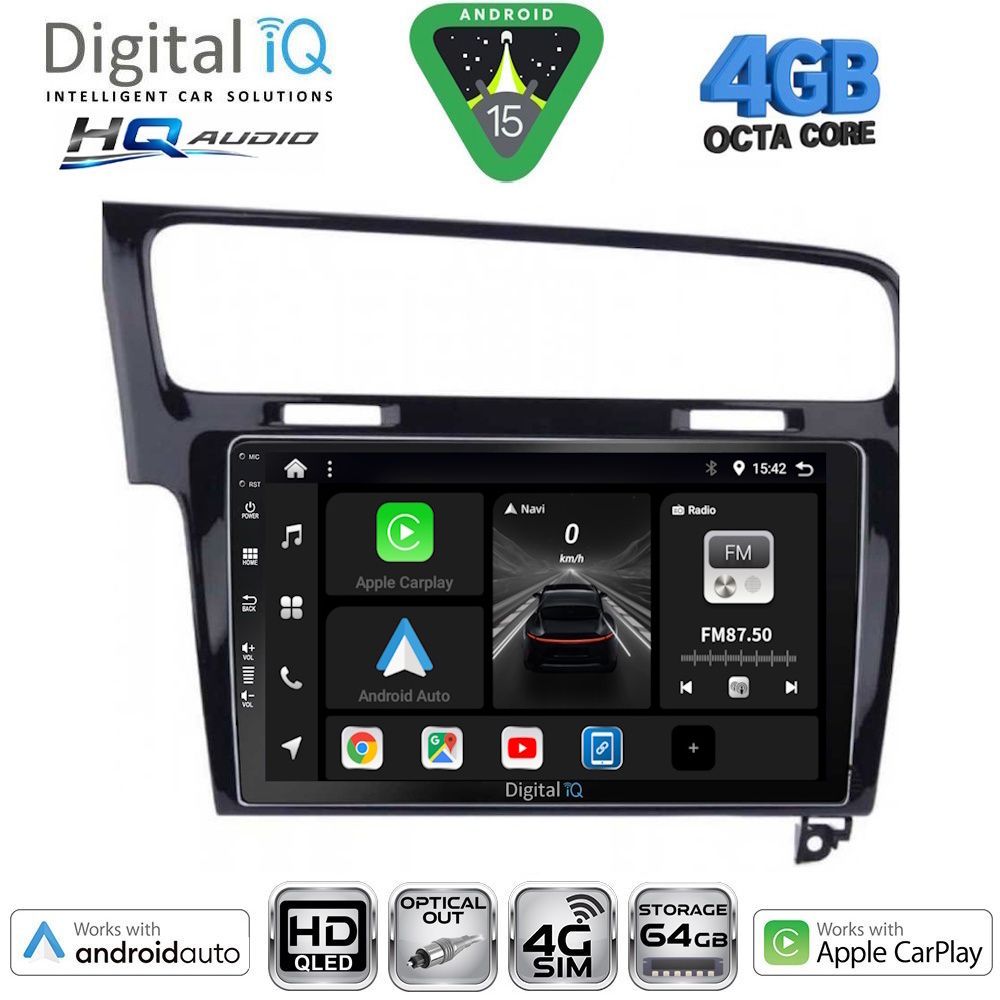 BXK19747-15 DIGITAL IQ BXK 19747_CPAA (10inc) MULTIMEDIA TABLET for VW GOLF 7 mod. 2013-2020 - Image 1