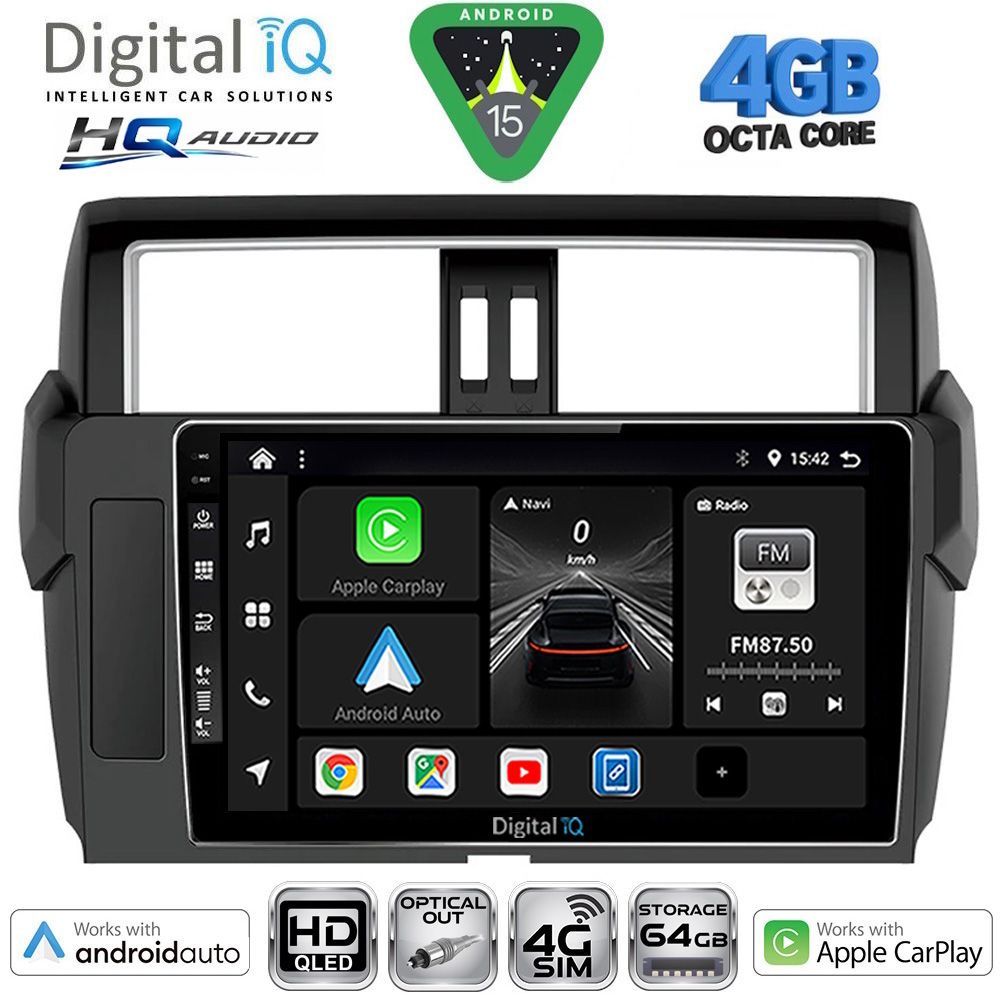 BXK19777-15 DIGITAL IQ BXK 19777_CPAA (10inc) MULTIMEDIA TABLET for TOYOTA PRADO mod. 2014-2017 - Image 1