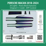 DIQ AMBIENT PORSCHE BSJ03D (Digital iQ Ambient Light for Porsche Macan mod. 2018-2024 with 26 Lights) PIANO BLACK DYNAMIC