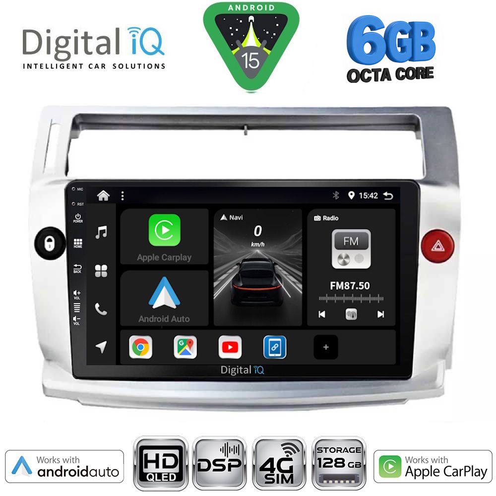 BXF17084SL-15 DIGITAL IQ BXF 17084SL_CPAA (9inc) MULTIMEDIA TABLET for CITROEN C4 mod. 2004-2011 (SILVER) - Image 1