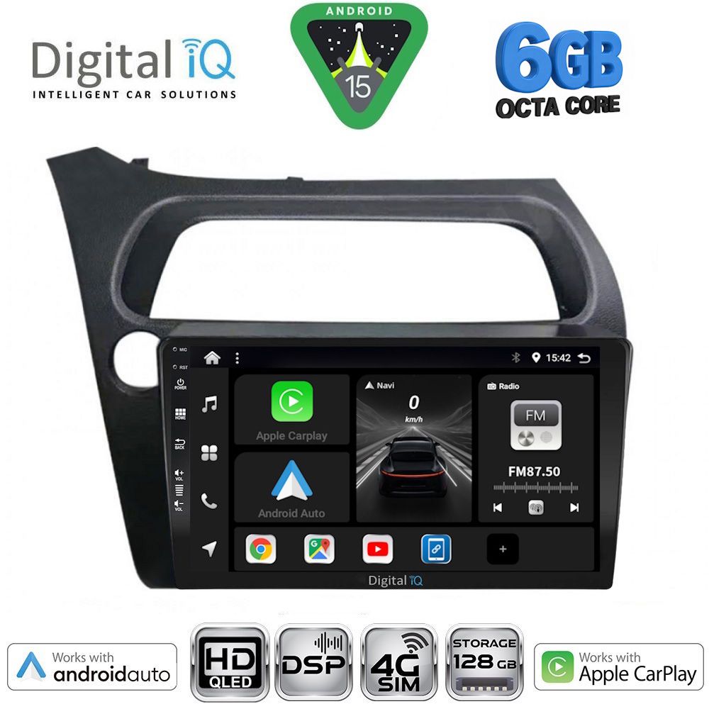 BXF17189-15 DIGITAL IQ BXF 17189_CPAA (9inc) MULTIMEDIA TABLET for HONDA CIVIC 3D-5D mod. 2006-2012 - Image 1