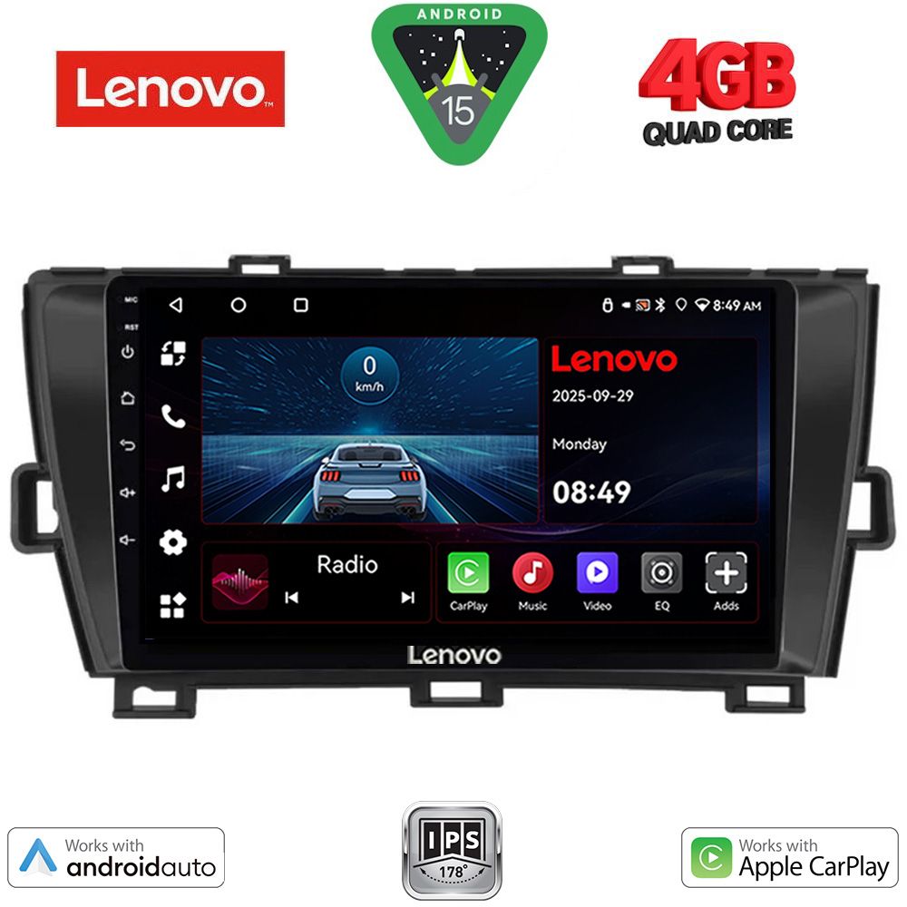 LVE8726BL_15 LENOVO LVE 8726BL_CPAA (9inc) MULTIMEDIA TABLET for TOYOTA PRIUS mod. 2009-2015 (BLACK) - Image 1