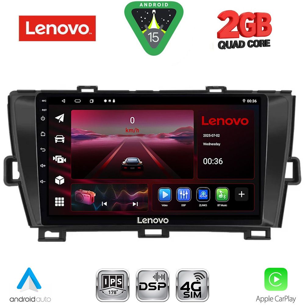 LVF5726BL_15 LENOVO LVF 5726BL_CPA (9inc) MULTIMEDIA TABLET for TOYOTA PRIUS mod. 2009-2015 (BLACK) - Image 1