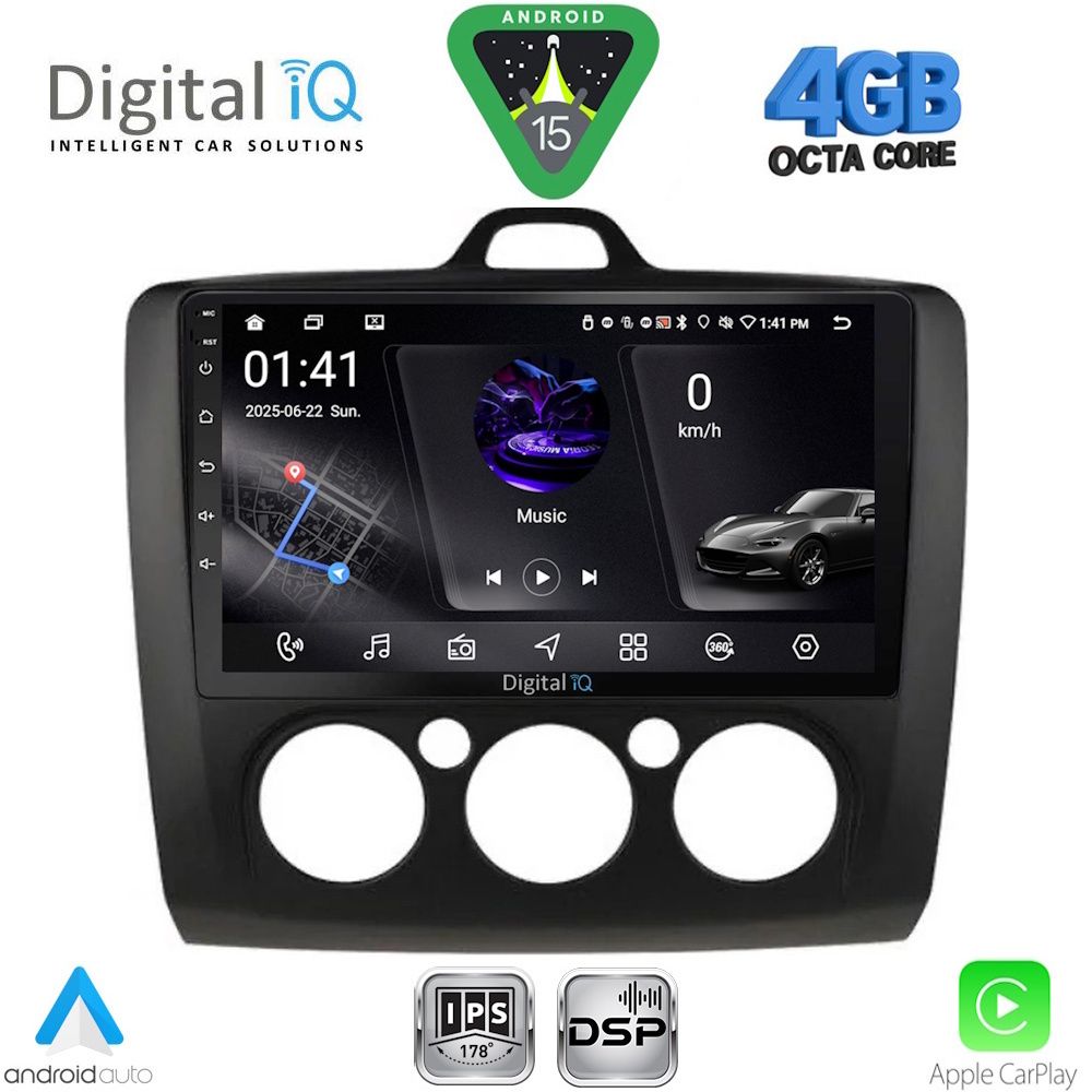 RSG6156BL_AC_15 DIGITAL IQ RSG 6156BL_CPA A/C (9inc) MULTIMEDIA TABLET for FORD FOCUS mod. 2005-2012 (BLACK) - Image 1