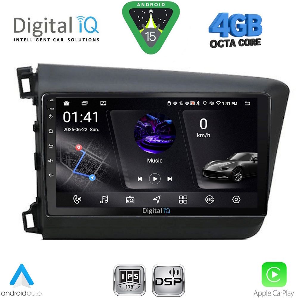 RSG61904D_15 DIGITAL IQ RSG 61904D_CPA (9inc) MULTIMEDIA TABLET for HONDA CIVIC 4Doors mod. 2012-2016 - Image 1