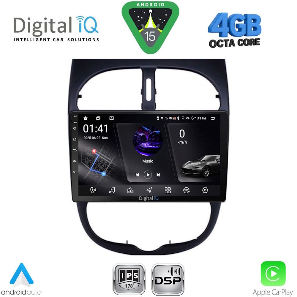 RSG6506_15 DIGITAL IQ RSG 6506_CPA (9inc) MULTIMEDIA TABLET for PEUGEOT 206 mod. 1998-2006 - Image 1