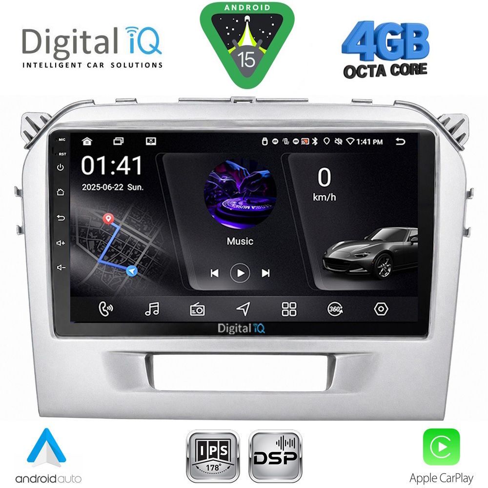 RSG6697SL_15 DIGITAL IQ RSG 6697SL_CPA (9inc) MULTIMEDIA TABLET for SUZUKI VITARA mod. 2016-2026 (SILVER) - Image 1