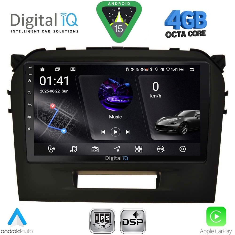 RSG6697_15 DIGITAL IQ RSG 6697BL_CPA (9inc) MULTIMEDIA TABLET for SUZUKI VITARA mod. 2016-2026 (BLACK) - Image 1