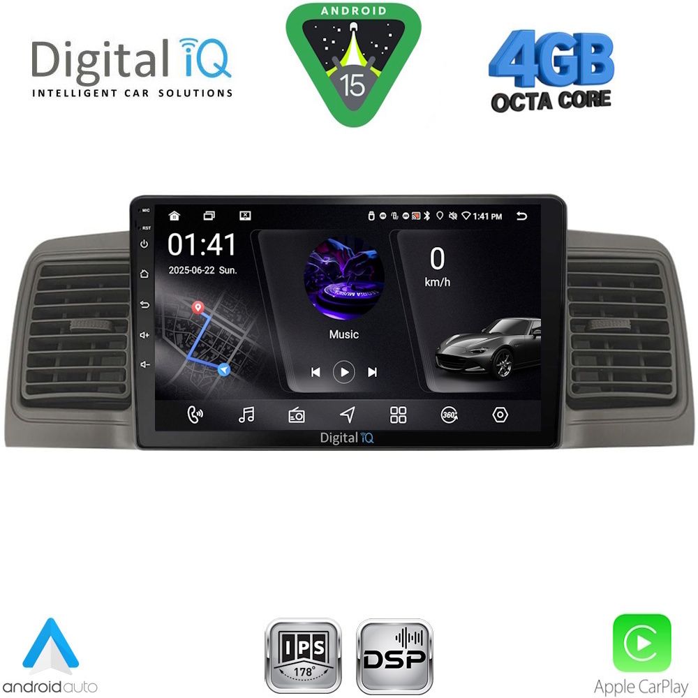 RSG6712GR_15 DIGITAL IQ RSG 6712GR_CPA (9inc) MULTIMEDIA TABLET for TOYOTA COROLLA mod. 2001-2006 (GREY) - Image 1