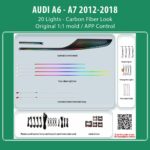 DIQ AMBIENT AUDI A6 - A7 CARBON (Digital iQ Ambient Light for Audi A6 mod. 2012-2018 with 20 Lights, Carbon Fiber Look)