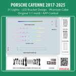 DIQ AMBIENT PORSCHE CAYENNE BSJ02M (Digital iQ Ambient Light for Porsche Cayenne mod. 2017-2025 with 21 Lights, Phantom)