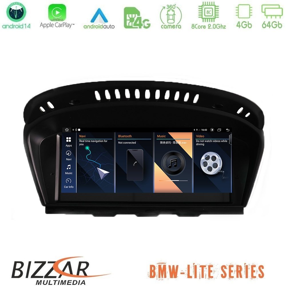 bizzar_am_bmc8649 Bizzar Lite Series BMW 3er/5er/6er (E90/E60/E63) Android14 8Core (4+64GB) Navigation Multimedia 8.8" - Image 1