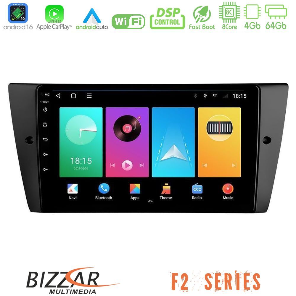 bizzar_f2_bm0751 Bizzar F2 Series 8Core Android16 4+64GB BMW 3 Series 2006-2011 Navigation Multimedia Tablet 9" - Image 1
