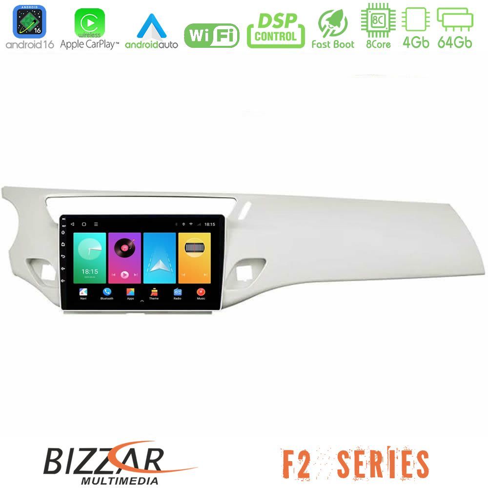 bizzar_f2_ct1948wh Bizzar F2 Series 8Core Android16 4+64GB Citroen C3 2009-2016 Navigation Multimedia Tablet 9" (Άσπρο) - Image 1