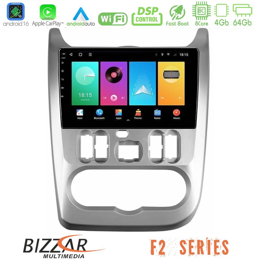 bizzar_f2_dc0766 Bizzar F2 Series 8Core Android16 4+64GB Dacia Duster/Sandero/Logan Navigation Multimedia Tablet 9" - Image 1