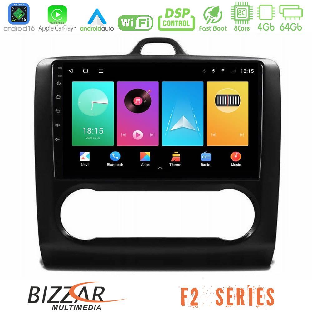 bizzar_f2_fd0041ab Bizzar F2 Series 8Core Android16 4+64GB Ford Focus Auto AC Navigation Multimedia Tablet 9" (Μαύρο Χρώμα) - Image 1