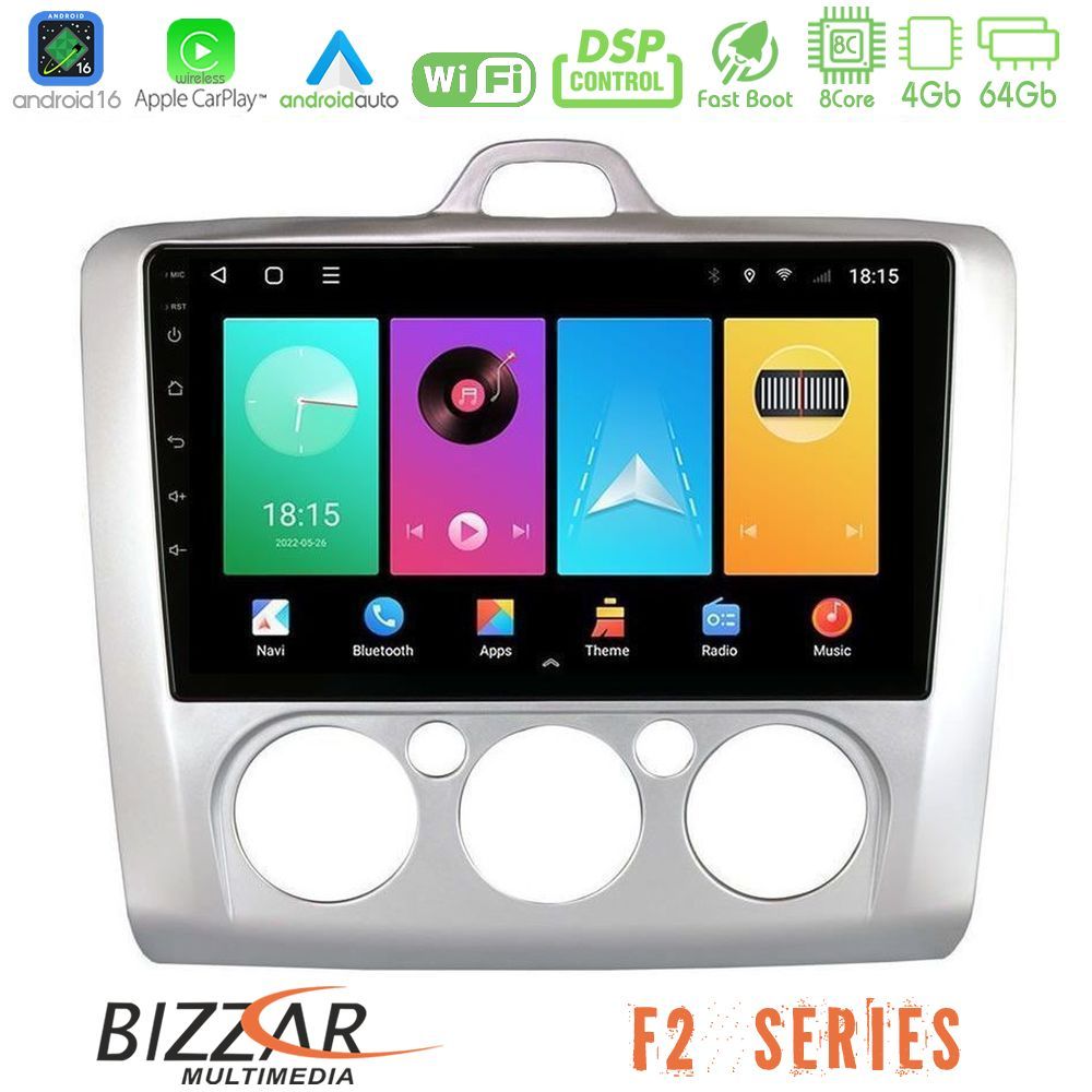 bizzar_f2_fd0041m Bizzar F2 Series 8Core Android16 4+64GB Ford Focus Manual AC Navigation Multimedia Tablet 9" - Image 1