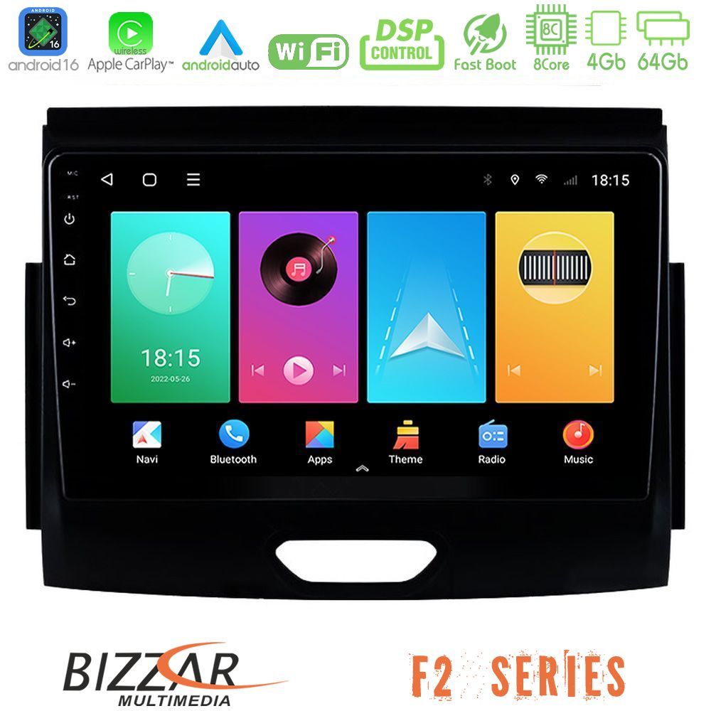 bizzar_f2_fd0496 Bizzar F2 Series 8Core Android16 4+64GB Ford Ranger 2017-2022 Navigation Multimedia Tablet 9" - Image 1