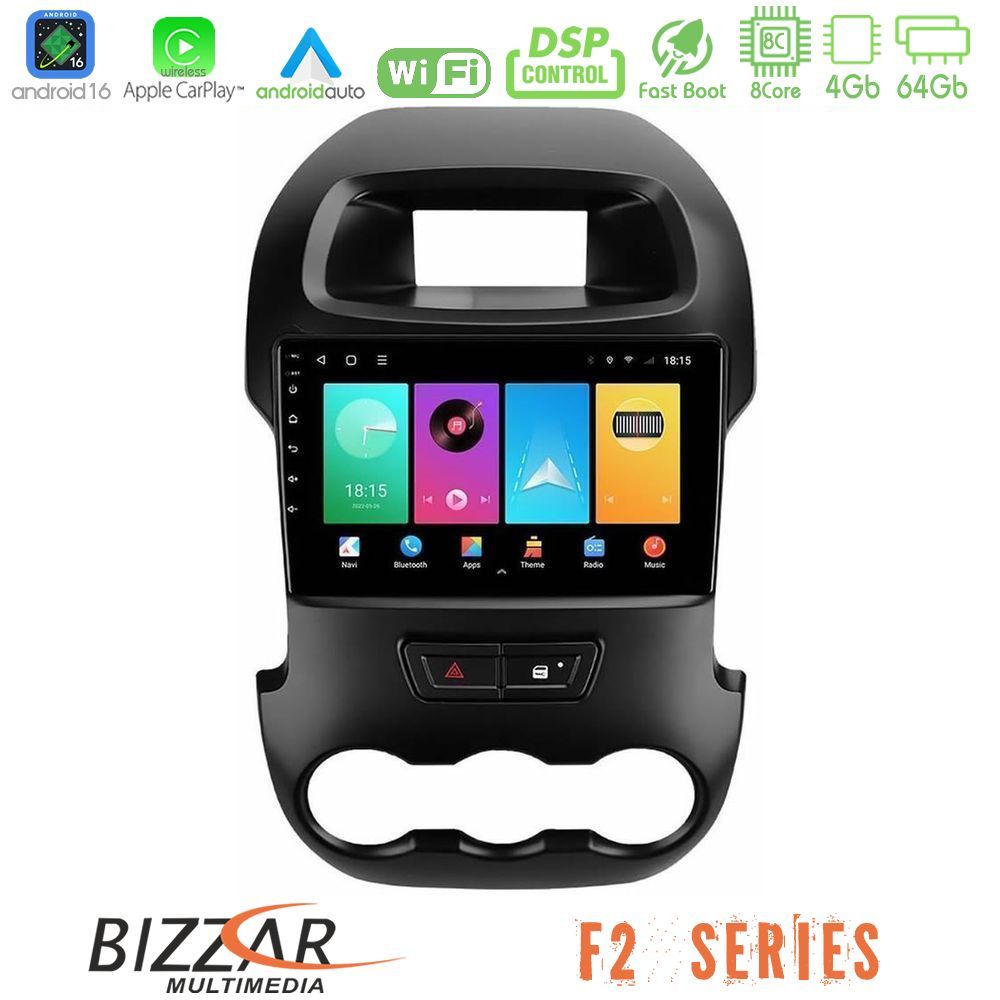 bizzar_f2_fd0591 Bizzar F2 Series 8Core Android16 4+64GB Ford Ranger 2012-2016 Navigation Multimedia Tablet 9" - Image 1