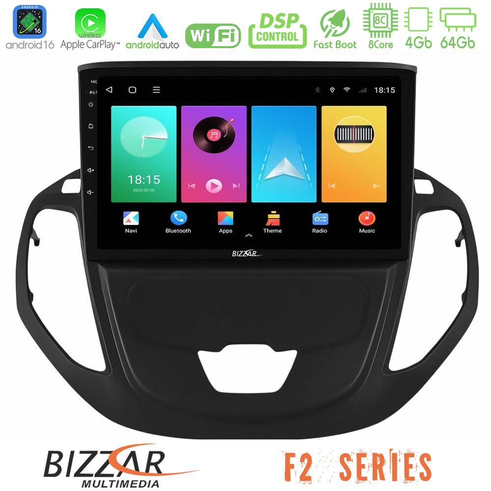 bizzar_f2_fd3002 Bizzar F2 Series 8Core Android16 4+64GB Ford Courier 2015-2023 Navigation Multimedia Tablet 9" - Image 1