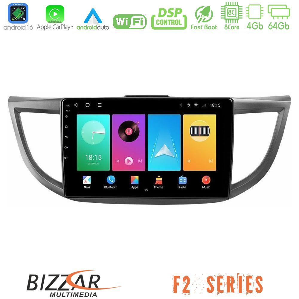 bizzar_f2_hd0012 Bizzar F2 Series 8Core Android16 4+64GB Honda CRV 2012-2017 Navigation Multimedia Tablet 9" - Image 1