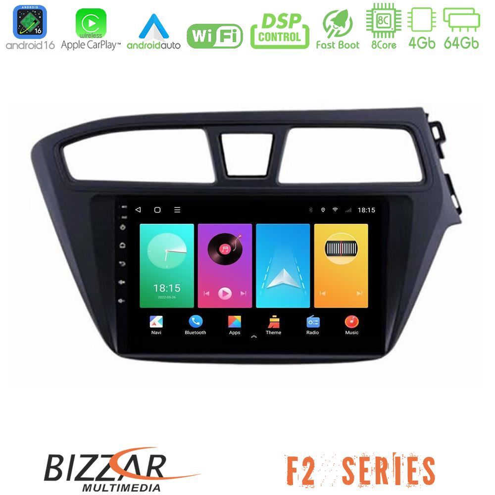 bizzar_f2_hy0559 Bizzar F2 Series 8Core Android16 4+64GB Hyundai i20 2014-2018 RHD Navigation Multimedia Tablet 9" - Image 1