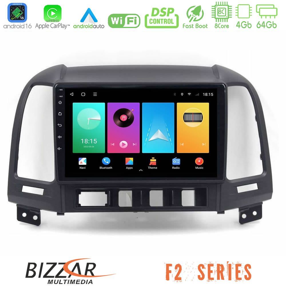 bizzar_f2_hy0624 Bizzar F2 Series 8Core Android16 4+64GB Hyundai Santa Fe 2006-2013 Navigation Multimedia Tablet 10" - Image 1