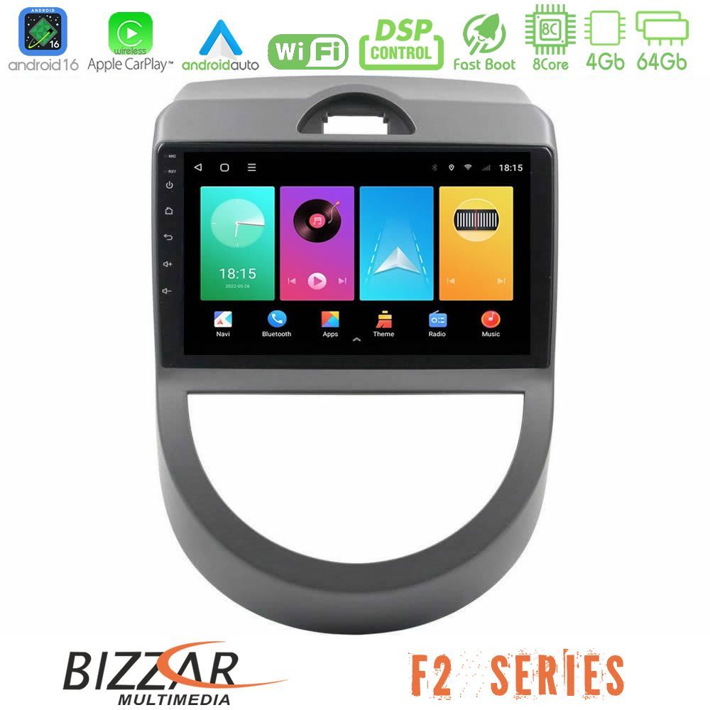 bizzar_f2_ki0814 Bizzar F2 Series 8Core Android16 4+64GB Kia Soul 2009-2011 Navigation Multimedia Tablet 9" - Image 1