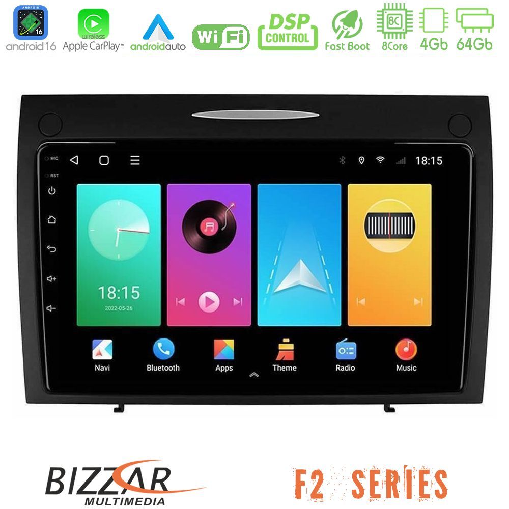 bizzar_f2_mb045n Bizzar F2 Series 8Core Android16 4+64GB Mercedes SLK Class Navigation Multimedia Tablet 9" - Image 1