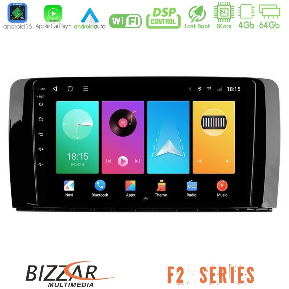 bizzar_f2_mb0781 Bizzar F2 Series 8Core Android16 4+64GB Mercedes R Class Navigation Multimedia Tablet 9" - Image 1