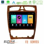 Bizzar F2 Series 8Core Android16 4+64GB  Mercedes C Class (W203) Navigation Multimedia Tablet 9" (Wooden Style)