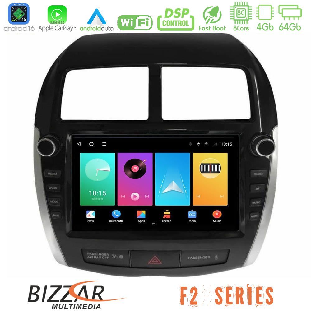 bizzar_f2_mt1467 Bizzar F2 Series 8Core Android16 4+64GB Mitsubishi ASX 2013-2018 Navigation Multimedia Tablet 9" - Image 1
