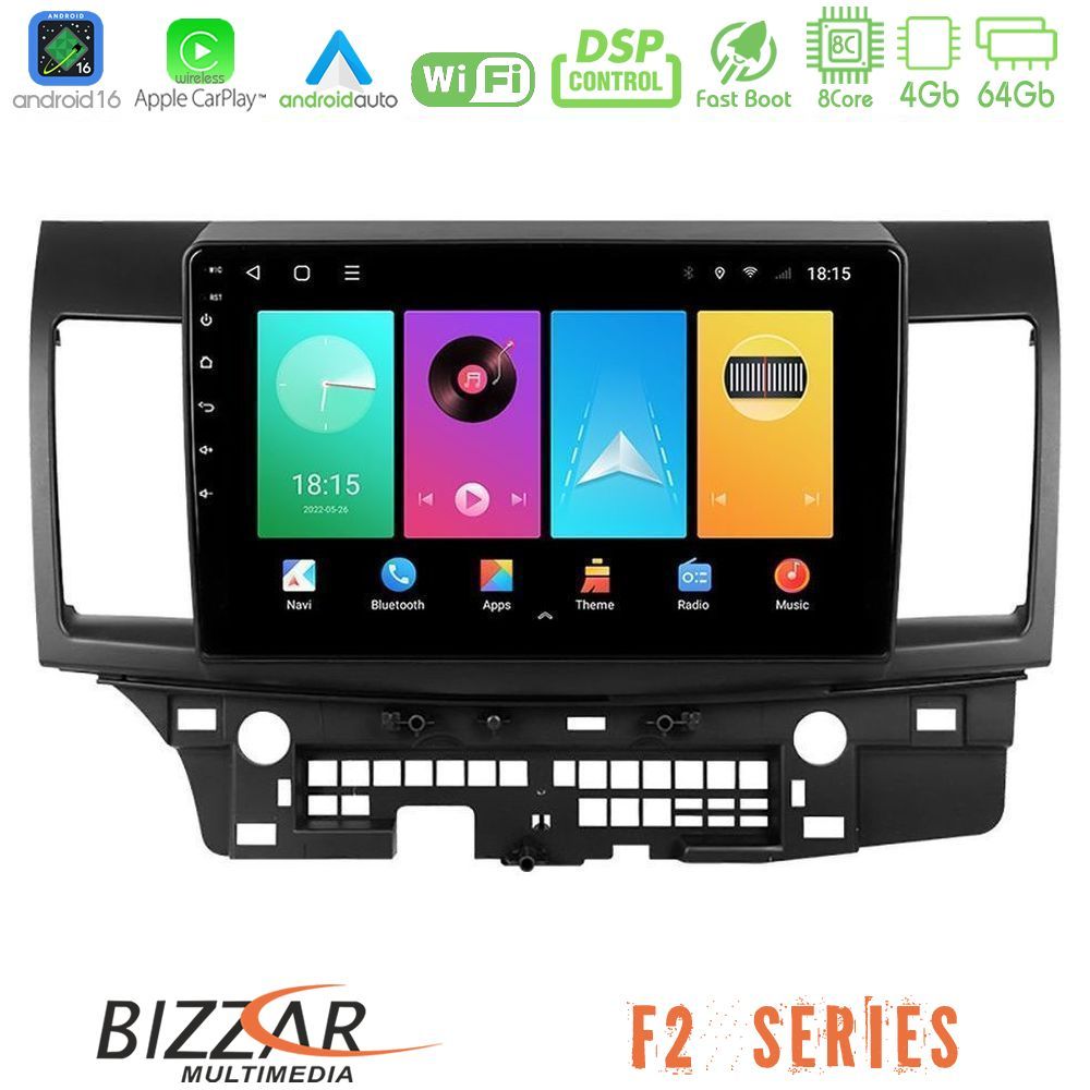 bizzar_f2_mt232 Bizzar F2 Series 8Core Android16 4+64GB Mitsubishi Lancer 2008 – 2015 Navigation Multimedia Tablet 10" - Image 1