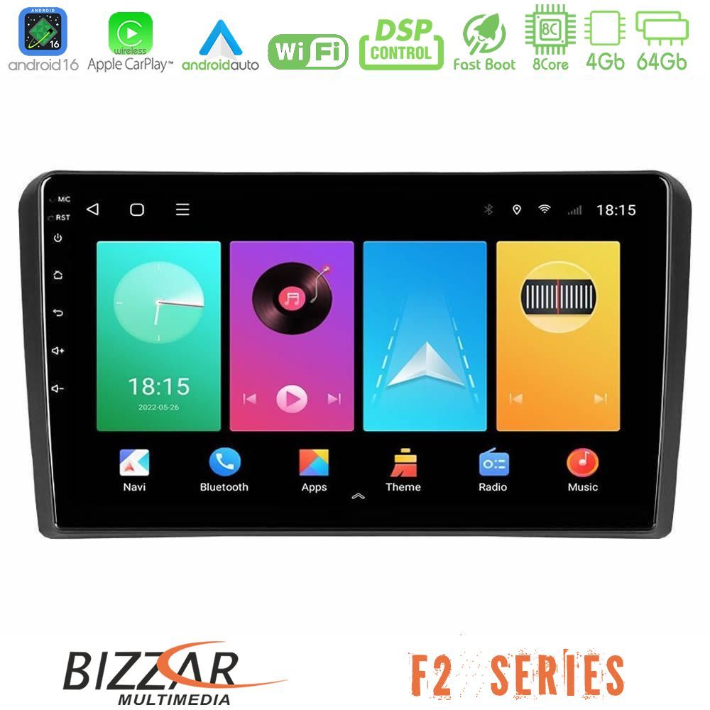 bizzar_f2_mt3005 Bizzar F2 Series 8Core Android16 4+64GB Mitsubishi Outlander 2002 – 2007 Navigation Multimedia Tablet 10" - Image 1