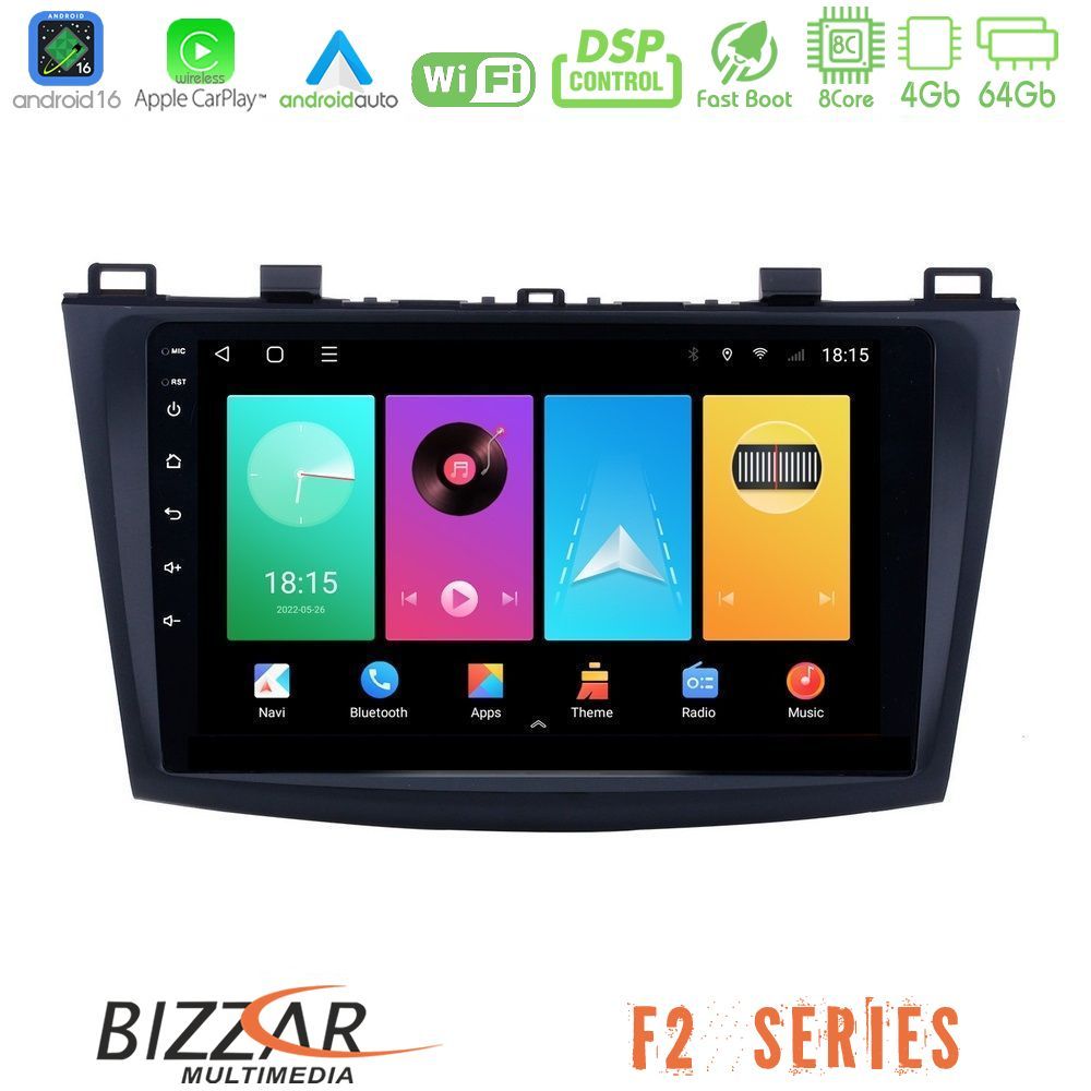 bizzar_f2_mz0228 Bizzar F2 Series 8Core Android16 4+64GB Mazda 3 2009-2014 Navigation Multimedia Tablet 9" - Image 1