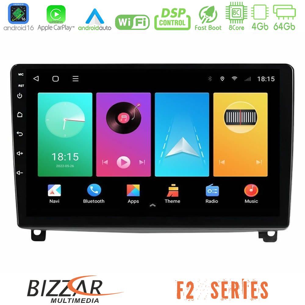 bizzar_f2_pg1119 Bizzar F2 Series 8Core Android16 4+64GB Peugeot 407 Navigation Multimedia Tablet 9" - Image 1