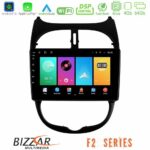 Bizzar F2 Series 8Core Android16 4+64GB  Peugeot 206 Navigation Multimedia Tablet 9"