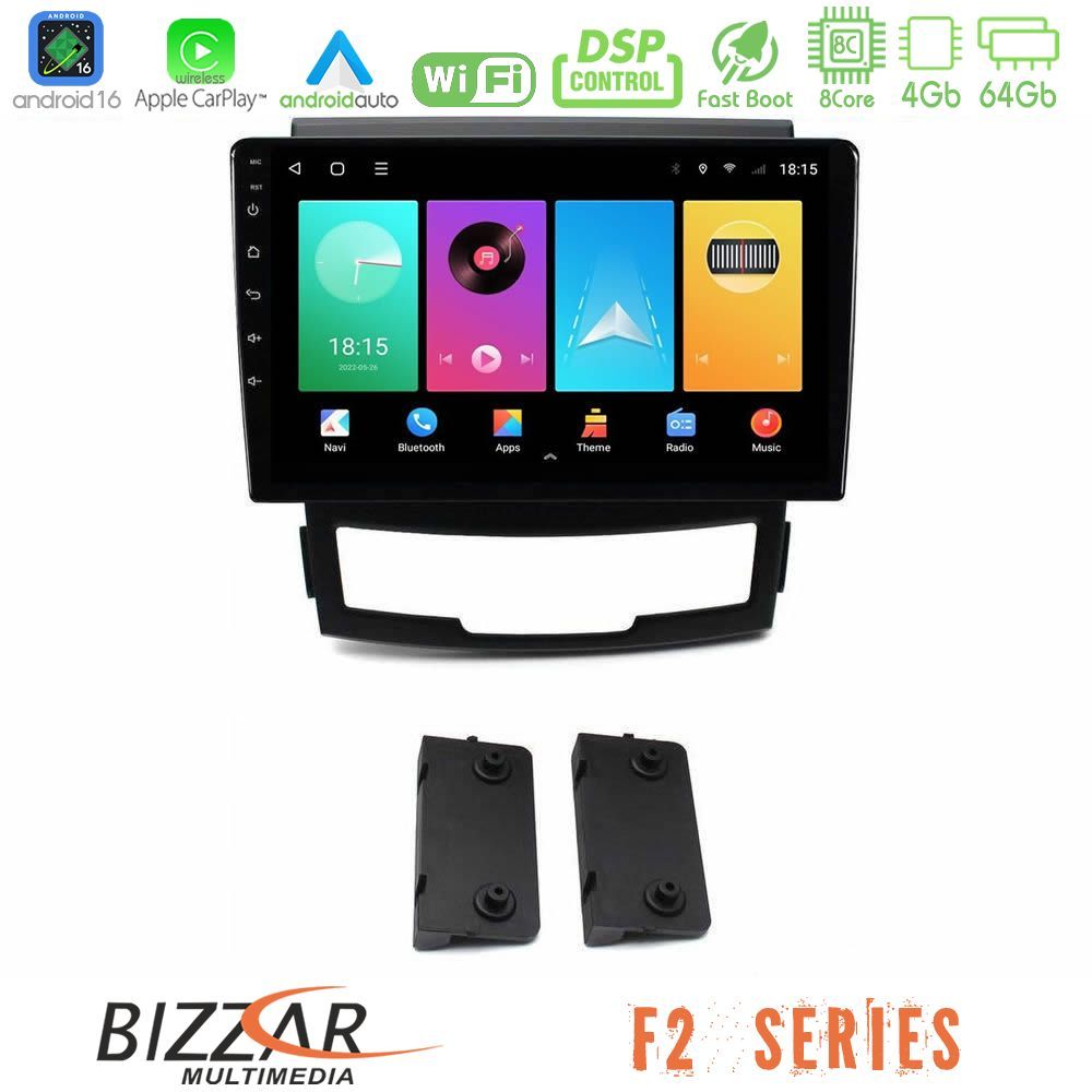 bizzar_f2_sy0896 Bizzar F2 Series 8Core Android16 4+64GB Ssangyong Korando 2010-2014 Navigation Multimedia Tablet 9" - Image 1