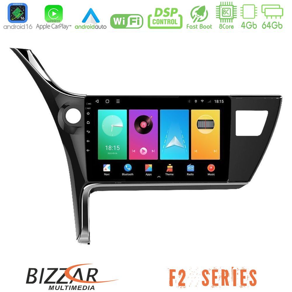bizzar_f2_ty0158 Bizzar F2 Series 8Core Android16 4+64GB Toyota Corolla 2017-2018 Navigation Multimedia Tablet 10" - Image 1