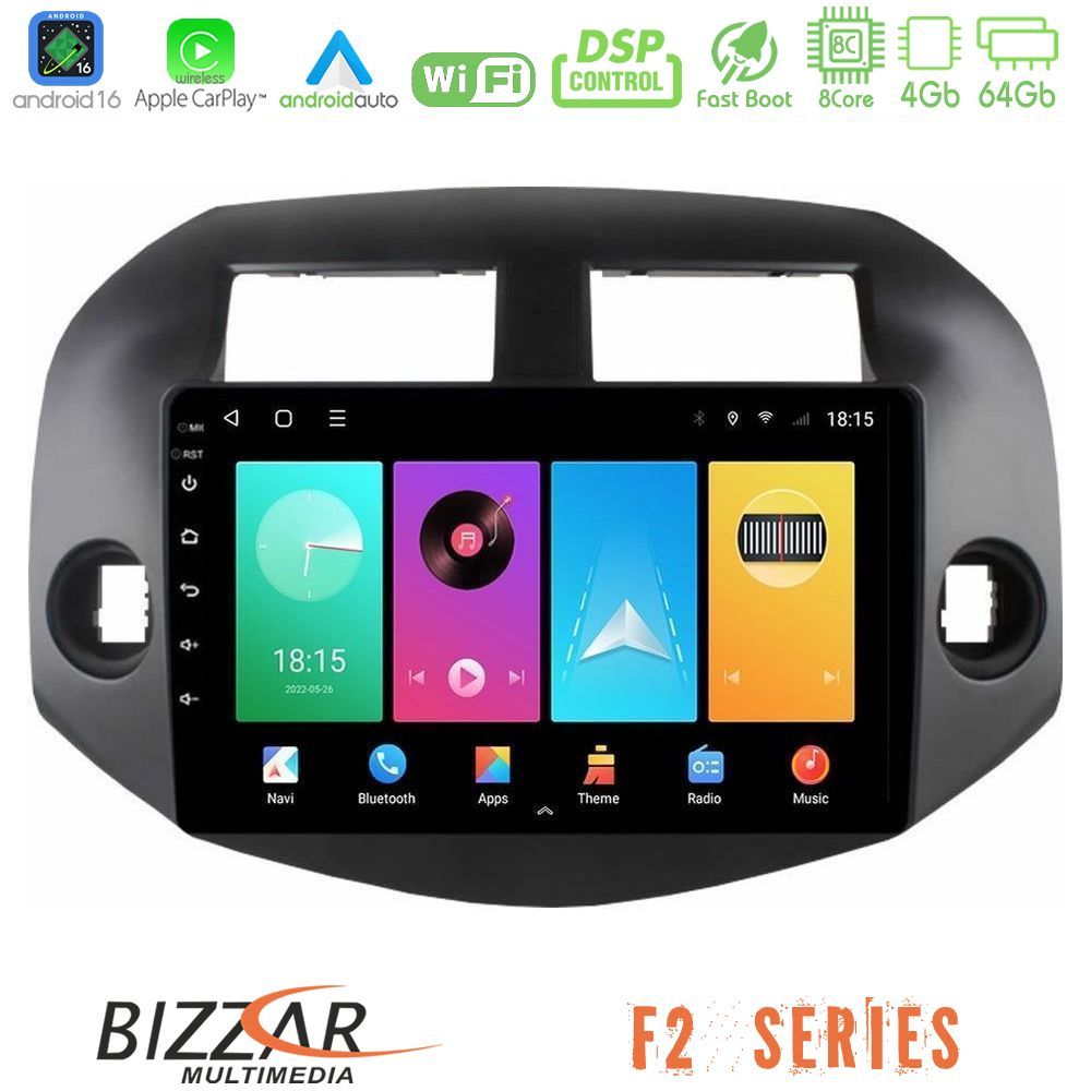 bizzar_f2_ty0165 Bizzar F2 Series 8Core Android16 4+64GB Toyota Rav4 2006-2012 Navigation Multimedia Tablet 10" - Image 1