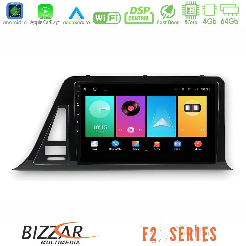 bizzar_f2_ty0696 Bizzar F2 Series 8Core Android16 4+64GB Toyota CH-R RHD (Low Version) Navigation Multimedia Tablet 9″ - Image 1