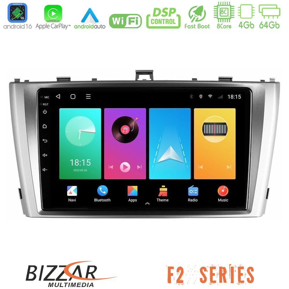 bizzar_f2_ty0864 Bizzar F2 Series 8Core Android16 4+64GB Toyota Avensis T27 Navigation Multimedia Tablet 9" - Image 1
