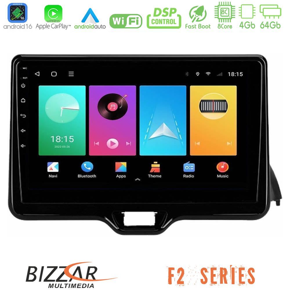 bizzar_f2_ty1079 Bizzar F2 Series 8Core Android16 4+64GB Toyota Yaris 2020-> Navigation Multimedia Tablet 10" - Image 1
