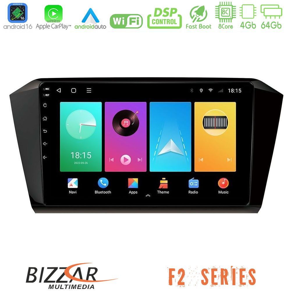 bizzar_f2_vw0055 Bizzar F2 Series 8Core Android16 4+64GB VW Passat Navigation Multimedia Tablet 10" - Image 1